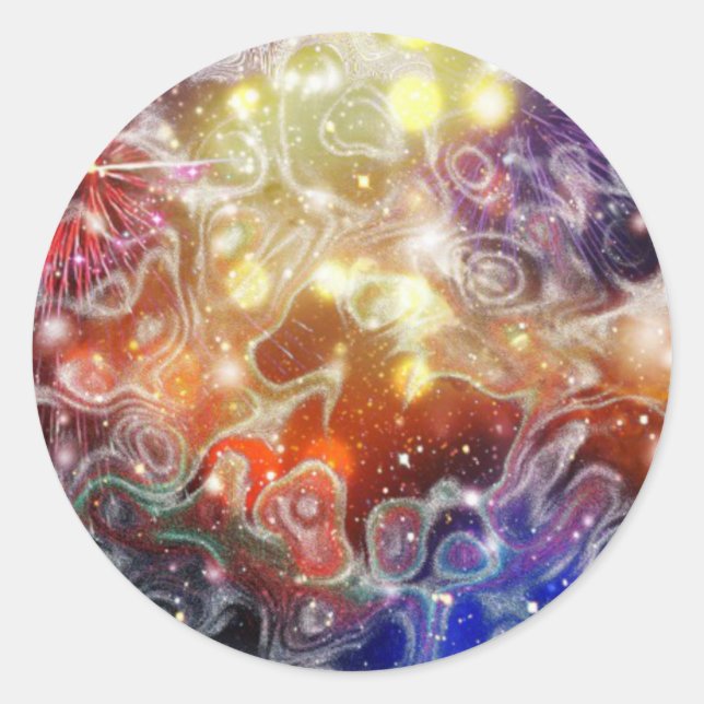 Sticker Rond Espace Abstrait (Devant)