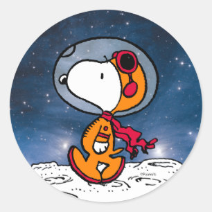 Sticker Rond ESPACE   Astronaute de Snoopy