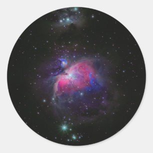 Sticker Rond Espace coloré Galaxy Stars