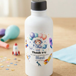 Sticker Rond Espace extra-atmosphérique garçon planète Merci an