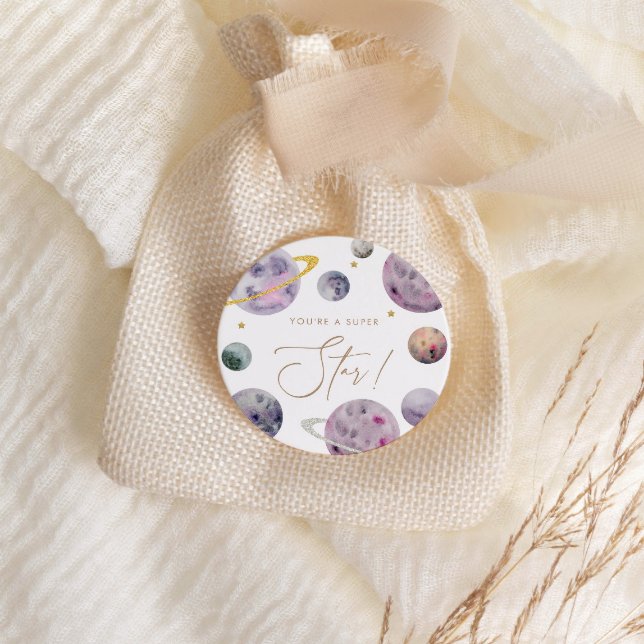 Sticker Rond Espace extra-atmosphérique Super Star Favor ou Env (Créateur téléchargé)