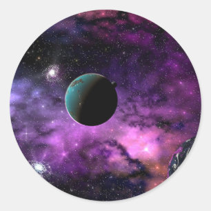 Sticker Rond Espace planétaire