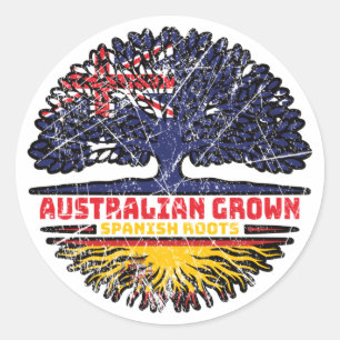 Sticker Rond Espagne Australie Australie drapeau des racines de