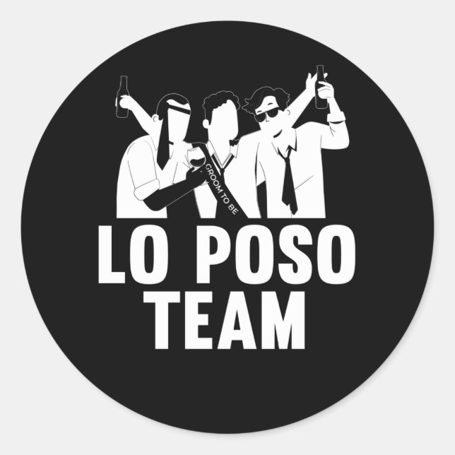 Sticker Rond Espagne Bachelor Party Lo Sposo Team Groom (Devant)