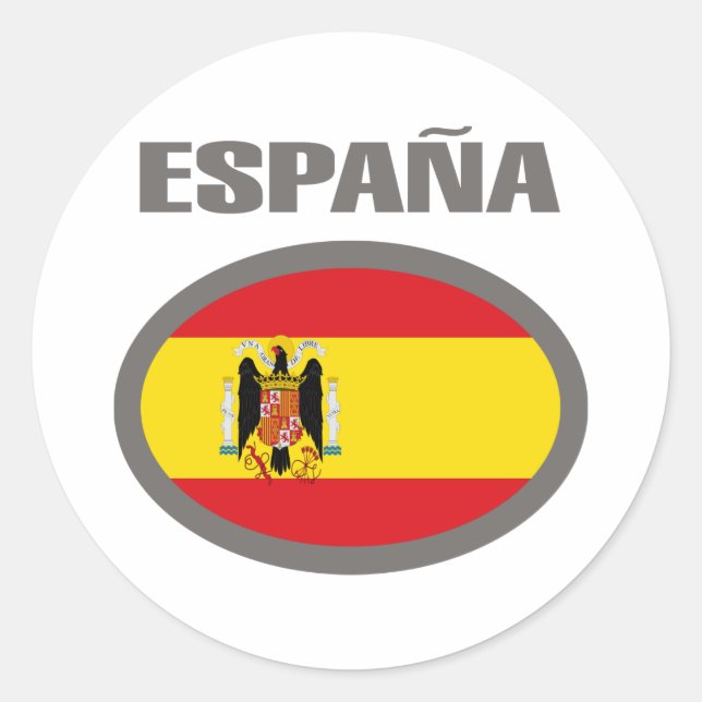 Sticker Rond Espagne Cool Drapeau Design! (Devant)