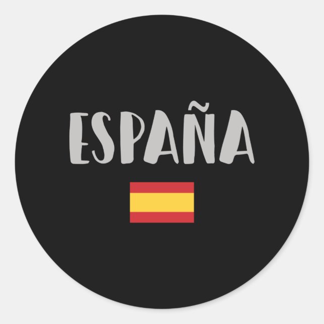 Sticker Rond Espagne Football Fan Shirt Drapeau (Devant)