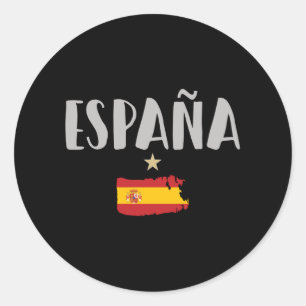 Sticker Rond Espagne Football Fan Shirt Drapeau