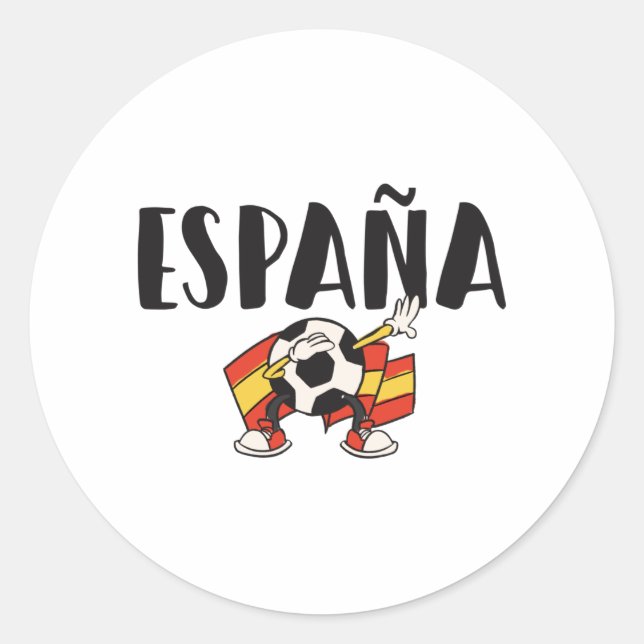 Sticker Rond Espagne Football Fan Shirt Drapeau (Devant)