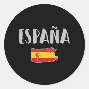 Sticker Rond Espagne Football Fan Shirt Drapeau