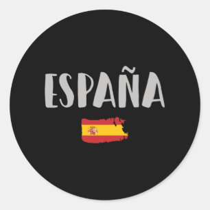 Sticker Rond Espagne Football Fan Shirt Drapeau