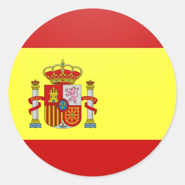 Sticker Rond Espagne qualité Cercle de Drapeau (Devant)