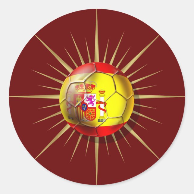 Sticker Rond Espagne Soccer Starburst cadeaux (Devant)