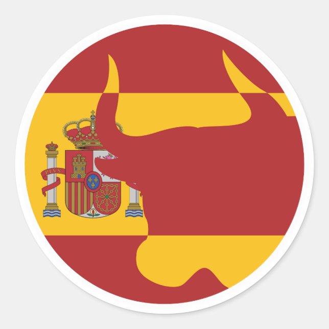 Sticker Rond Espagne Taurus Espagne drapeau national animal (Devant)