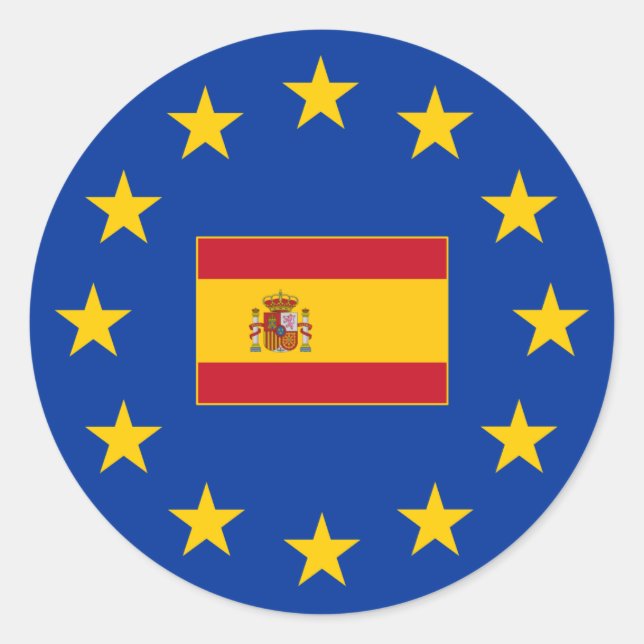 Sticker rond Espagne Union européenne (Devant)