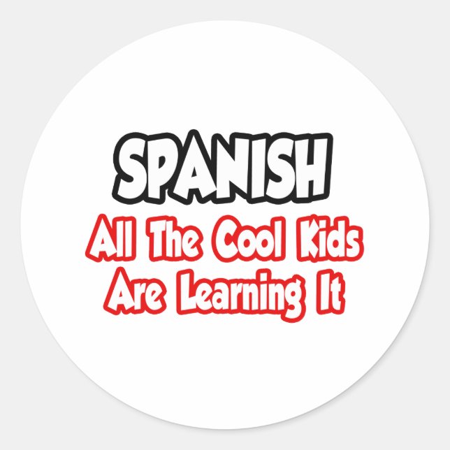 Sticker Rond Espagnol...Tous Les Enfants Cool (Devant)
