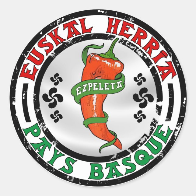 Sticker Rond Espelette - Ezpeleta (Devant)