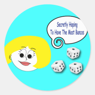 Sticker Rond Espérant Discrètement Avoir Le Plus De Buncos