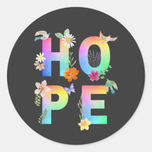 Sticker Rond Espérer Motivation artistique positive Inspiration