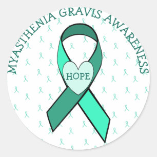 STICKER ROND ESPÉRER MYASTHENIA GRAVIS SENSIBILISATION RIBBON S