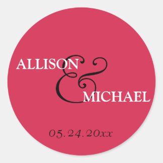 Sticker Rond Esperge blanche rouge et mariage en faveur étiquet