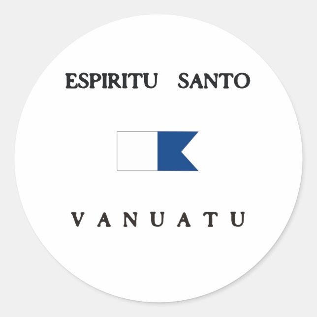 Sticker Rond Espiritu Santo Vanuatu Alpha Dive Drapeau (Devant)