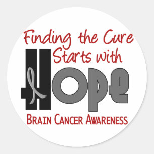 Sticker Rond ESPOIR 4 de cancer du cerveau