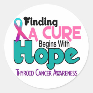 Sticker Rond ESPOIR 5 de cancer de la thyroïde