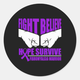 Sticker Rond Espoir de survivre Fibromyalgia guerrier