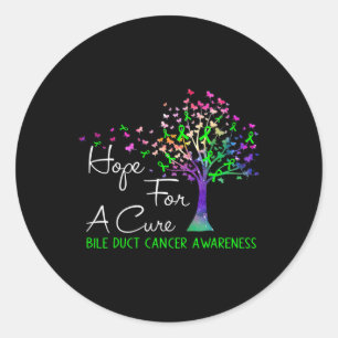 Sticker Rond Espoir D'Une Solution Bile Duction Cancer Sensibil