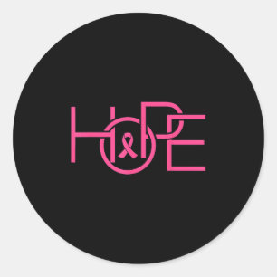 Sticker Rond Espoir En Octobre Nous Portons Pink Breast Cancer 
