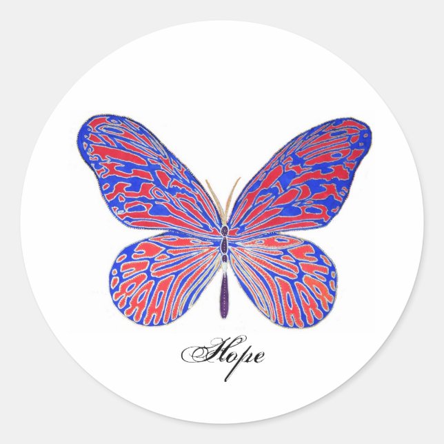 Sticker Rond Espoir papillon (Devant)