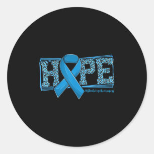 Sticker Rond Espoir Pour Le Traitement Nous Portons Le Bleu Pou