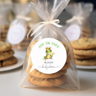 Sticker Rond Espoir sur le Baby shower Prince de la grenouille