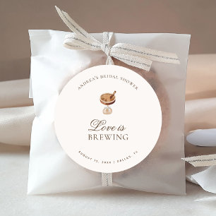 Sticker Rond Espresso Coffee Love est en train de brasser la Fê