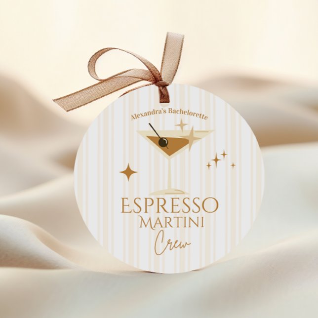 Sticker Rond Espresso Martini Bachelorette (Créateur téléchargé)