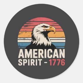 Sticker Rond Esprit américain 1776 Patriotique 4 juillet