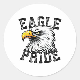 Sticker Rond Esprit d'Aigle Tenue Jour de Match Mascotte Sport 