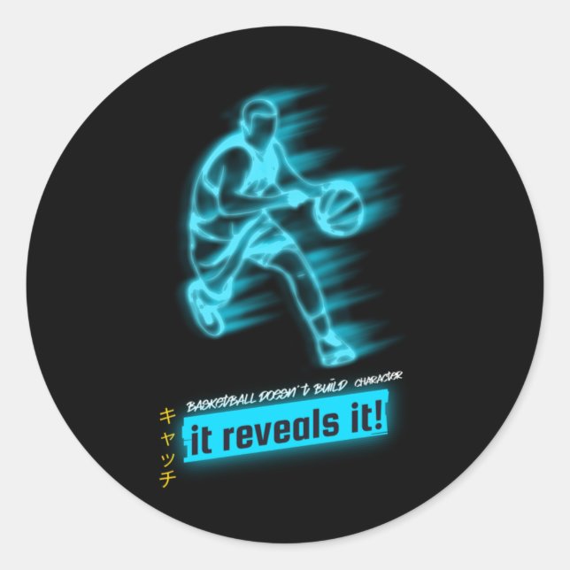 Sticker Rond Esprit de basket-ball (Devant)