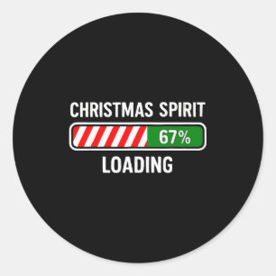 Sticker Rond Esprit de Noël Chargement 67 Mèmes Garçons Enfants