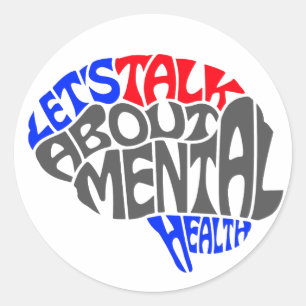 Sticker Rond Esprit de sensibilisation à la santé mentale