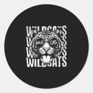 Sticker Rond Esprit d'équipe de fan de sport scolaire Wildcats
