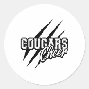 Sticker Rond Esprit d'équipe de l'équipe de cheerleading Cougar