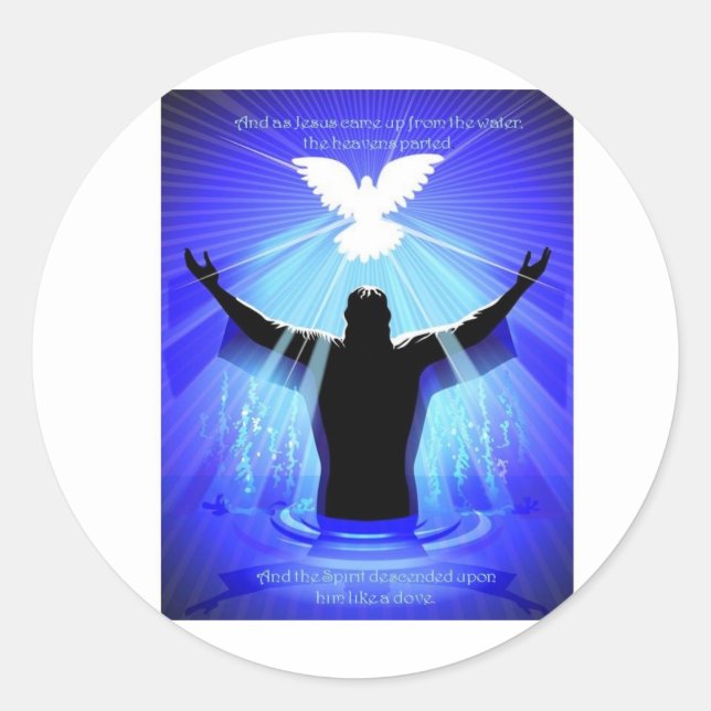 Sticker Rond Esprit descendant comme une colombe (Devant)