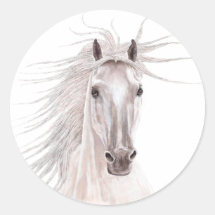 Sticker Rond Esprit du cheval de vent - cru