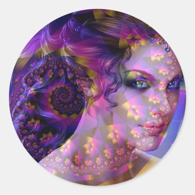 Sticker Rond Esprit exotique (Devant)
