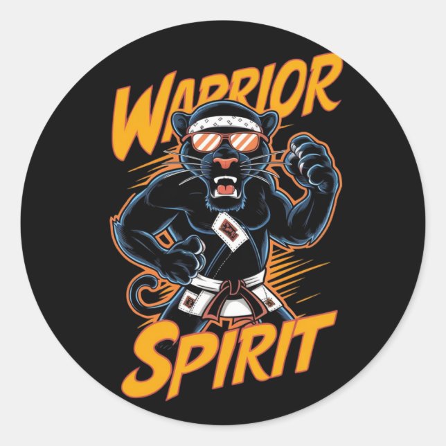 Sticker Rond Esprit guerrier (Devant)