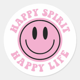 Sticker Rond Esprit heureux, vie heureuse