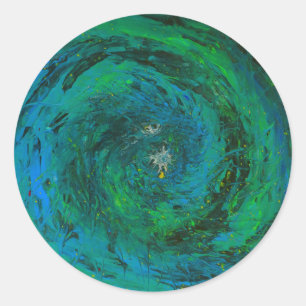 Sticker Rond Esprits de la mer de la Terre