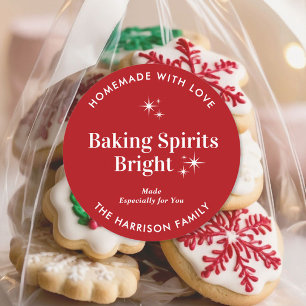 Sticker Rond Esprits de pâtisserie lumineux Noël fait maison va