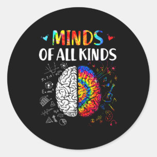 Sticker Rond Esprits de toutes sortes Neurodiversité Sensibilis